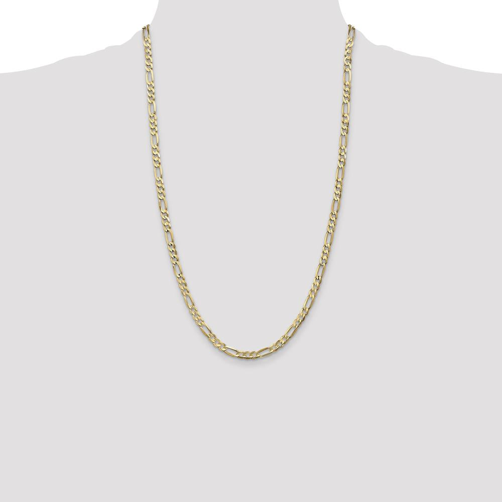 14K Yellow Gold 26" Concave Open Figaro Chain Necklace - 4.5mm Width by Oro Pregiato