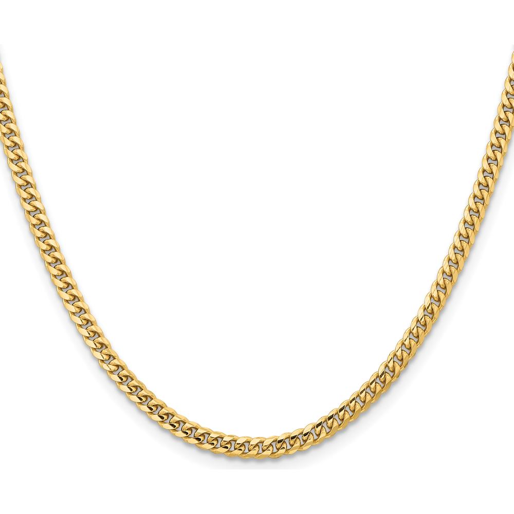 14K Yellow Gold 26" Cuban Link Chain with Lobster Clasp - 3.5mm Width by Oro Pregiato