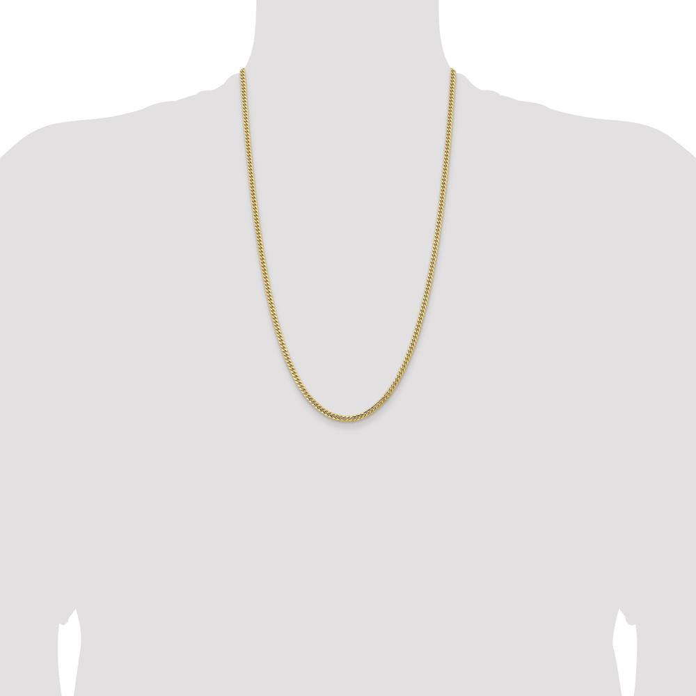 14K Yellow Gold 26" Cuban Link Chain with Lobster Clasp - 3.5mm Width by Oro Pregiato