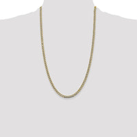 14K Yellow Gold 26" Curb Chain with Rhodium Pavé Accents - 4.3mm Width by Oro Pregiato