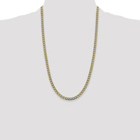 14K Yellow Gold 26" Curb Chain with Rhodium Pavé Accents - 5.2mm Width by Oro Pregiato