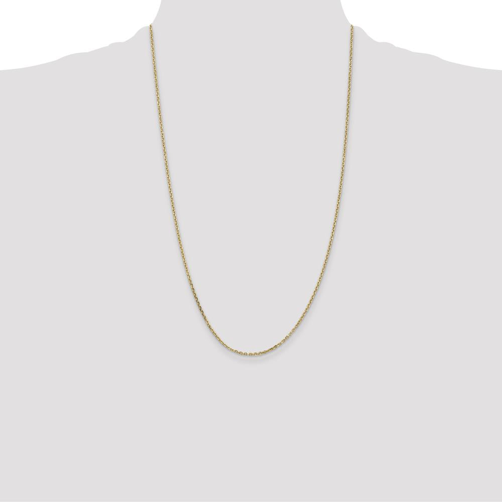 14K Yellow Gold 26" Diamond-Cut Cable Chain Necklace with Lobster Clasp by Oro Pregiato