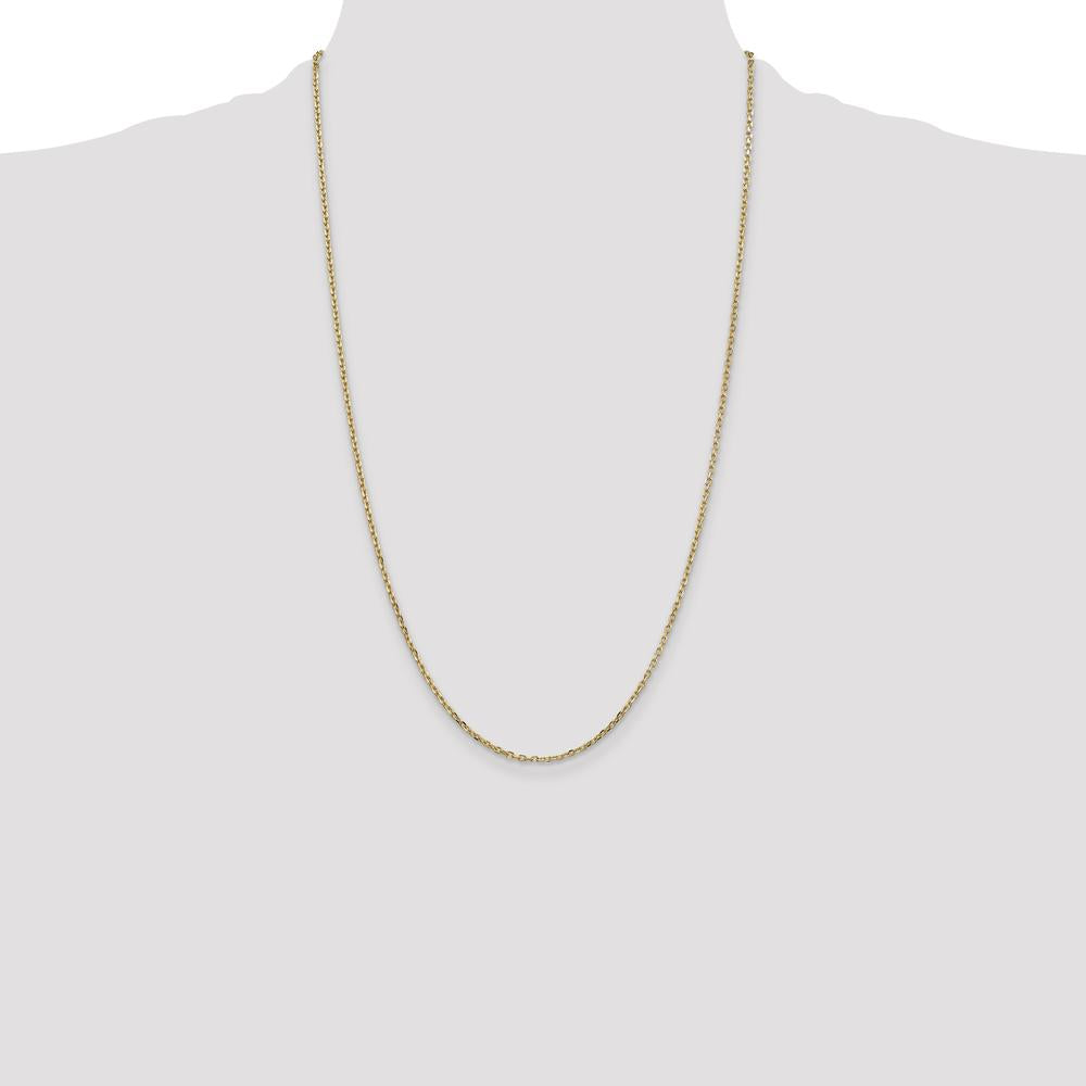 14K Yellow Gold 26" Diamond-Cut Cable Link Necklace with Lobster Clasp by Oro Pregiato