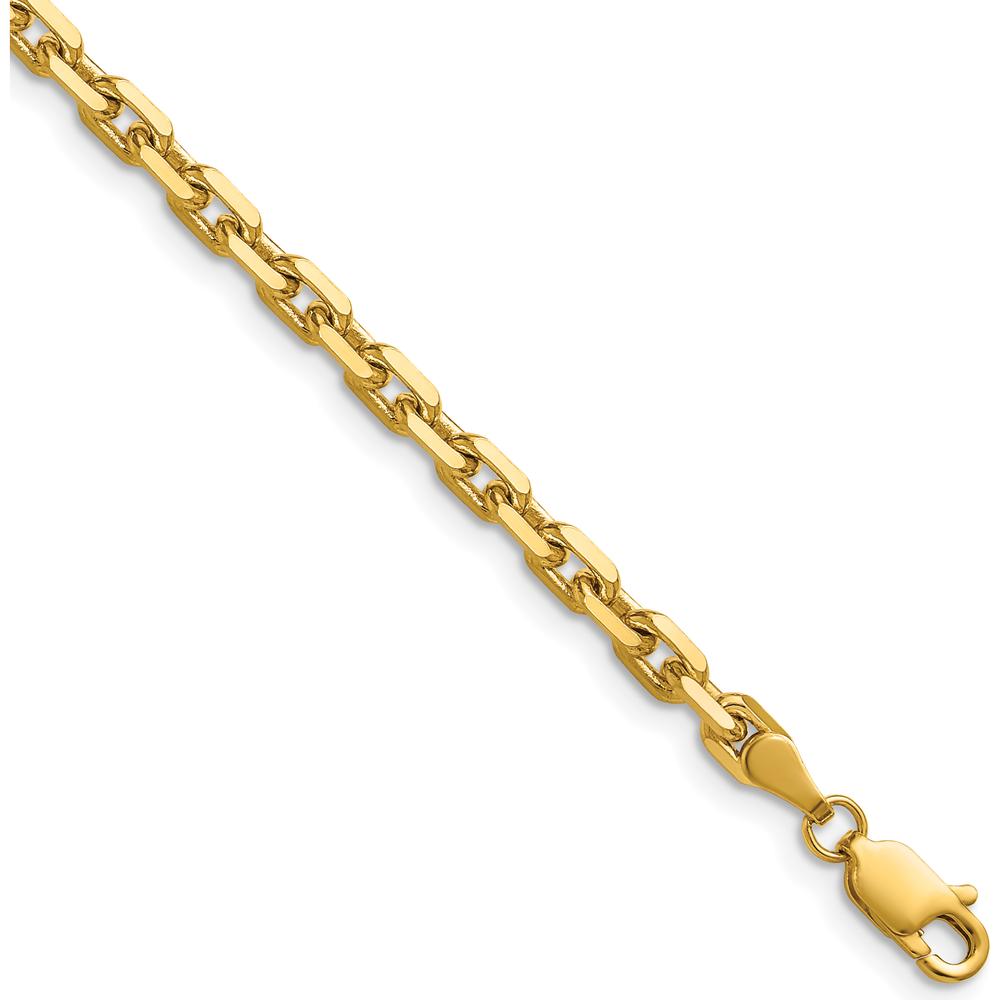 14K Yellow Gold 26" Diamond-Cut French Link Chain - 3.90mm Width by Oro Pregiato