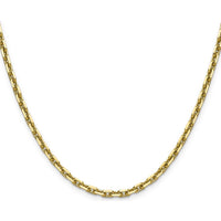 14K Yellow Gold 26" Diamond-Cut French Link Chain - 3.90mm Width by Oro Pregiato