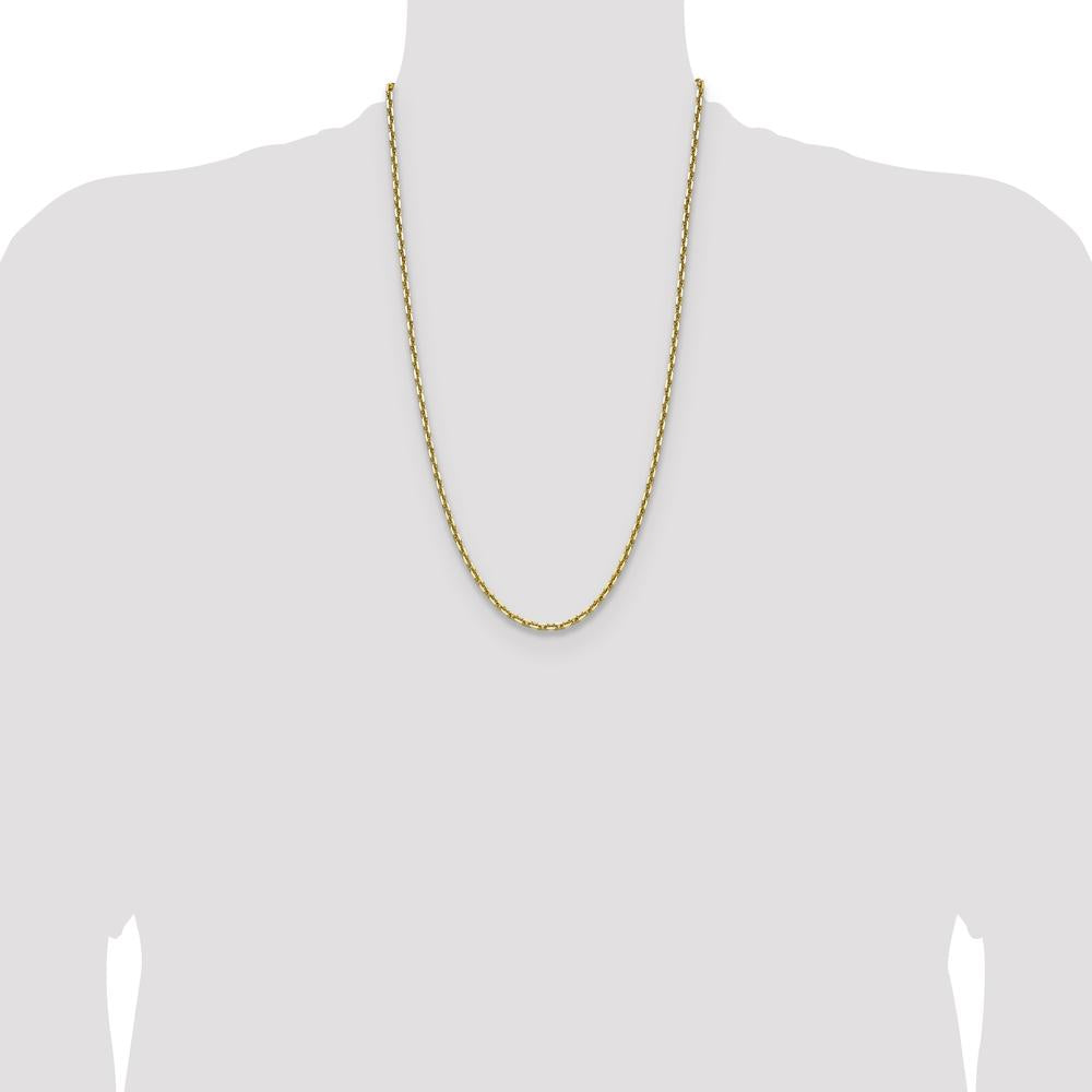 14K Yellow Gold 26" Diamond-Cut French Link Chain - 3.90mm Width by Oro Pregiato