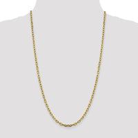14K Yellow Gold 26" Diamond-Cut Open Link Cable Chain Necklace - Polished Finish by Oro Pregiato