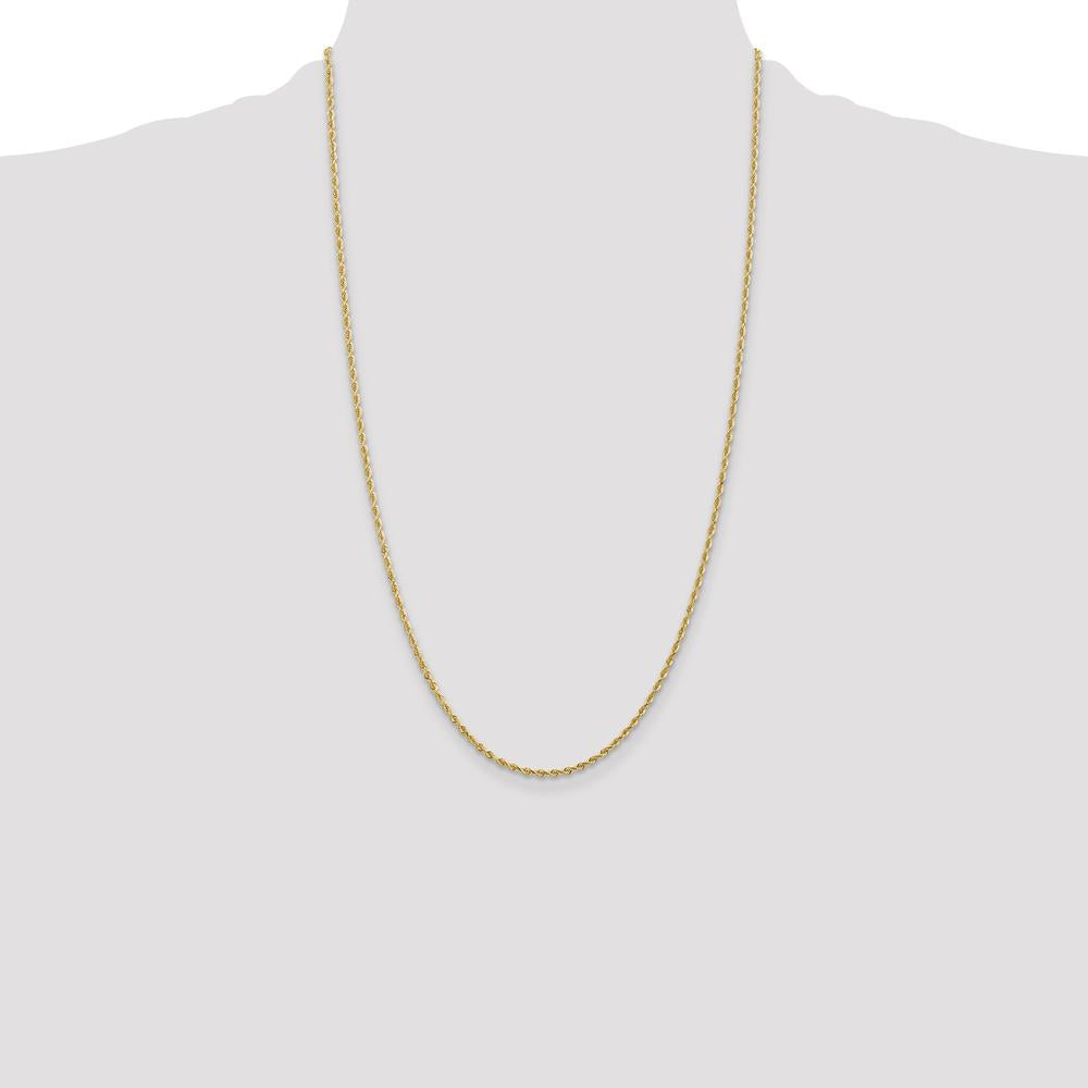 14K Yellow Gold 26" Diamond-Cut Quadruple Rope Chain - 2mm Width by Oro Pregiato