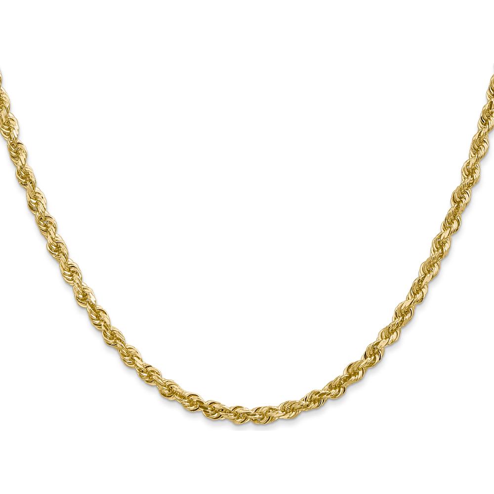 14K Yellow Gold 26" Diamond-Cut Quadruple Rope Chain - 3.35mm Width by Oro Pregiato