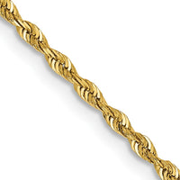 14K Yellow Gold 26" Diamond-Cut Rope Chain - 1.85mm Width by Oro Pregiato