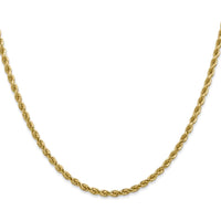 14K Yellow Gold 26" Diamond-Cut Rope Chain Necklace - 2.75mm Solid Polished Design