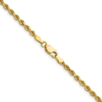 14K Yellow Gold 26" Diamond-Cut Rope Chain Necklace - 2.75mm Solid Polished Design