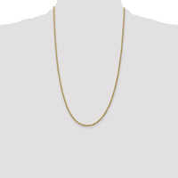 14K Yellow Gold 26" Diamond-Cut Rope Chain Necklace with Lobster Clasp - 2.25mm Solid Hand Made Design