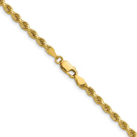 14K Yellow Gold 26" Diamond-Cut Rope Chain Necklace with Secure Lobster Clasp - 3.25mm Solid, Polished Finish