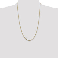 14K Yellow Gold 26" Diamond-Cut Round Cable Link Necklace - 2.2mm Width by Oro Pregiato