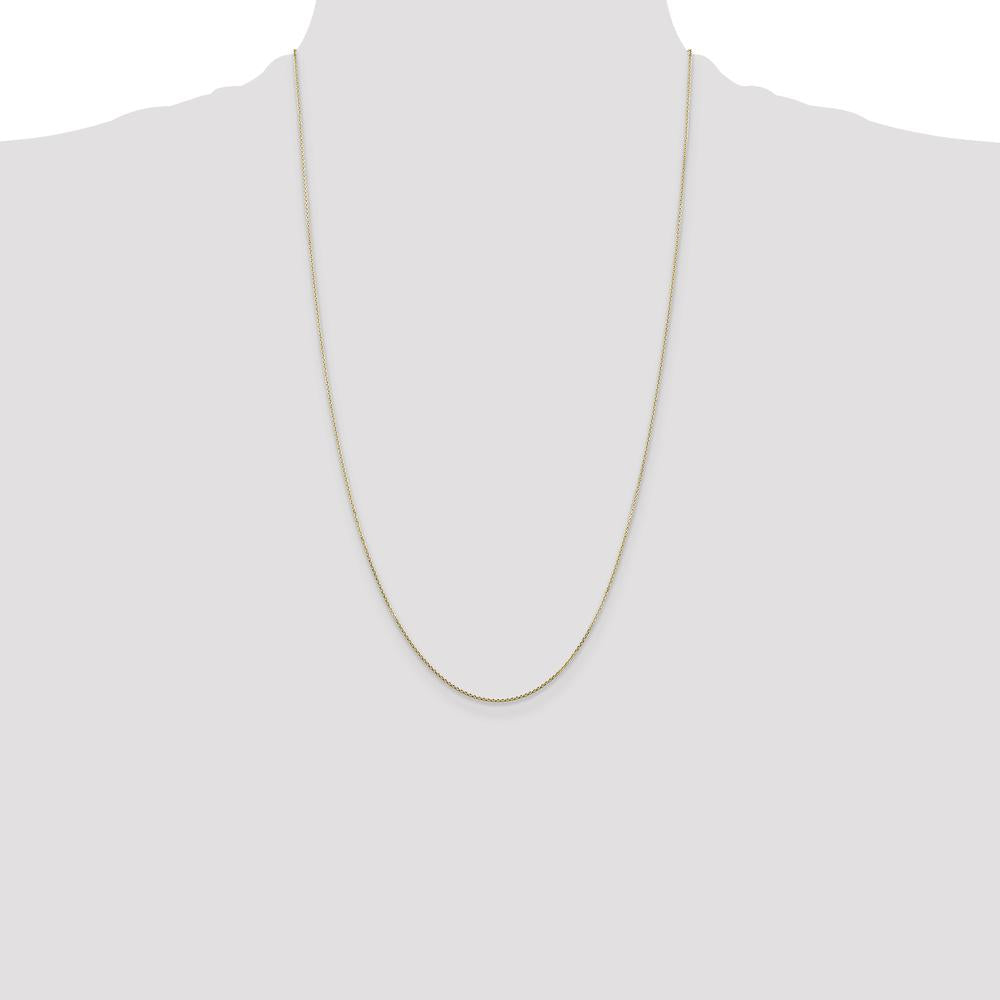 14K Yellow Gold 26" Diamond-Cut Round Open Link Cable Chain with Lobster Clasp by Oro Pregiato