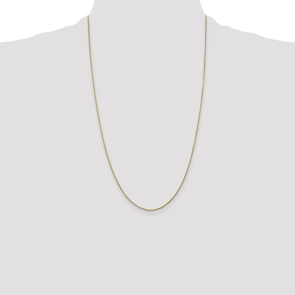14K Yellow Gold 26" Diamond-Cut Round Open Link Cable Chain with Lobster Clasp by Monteluci Fine Jewelry