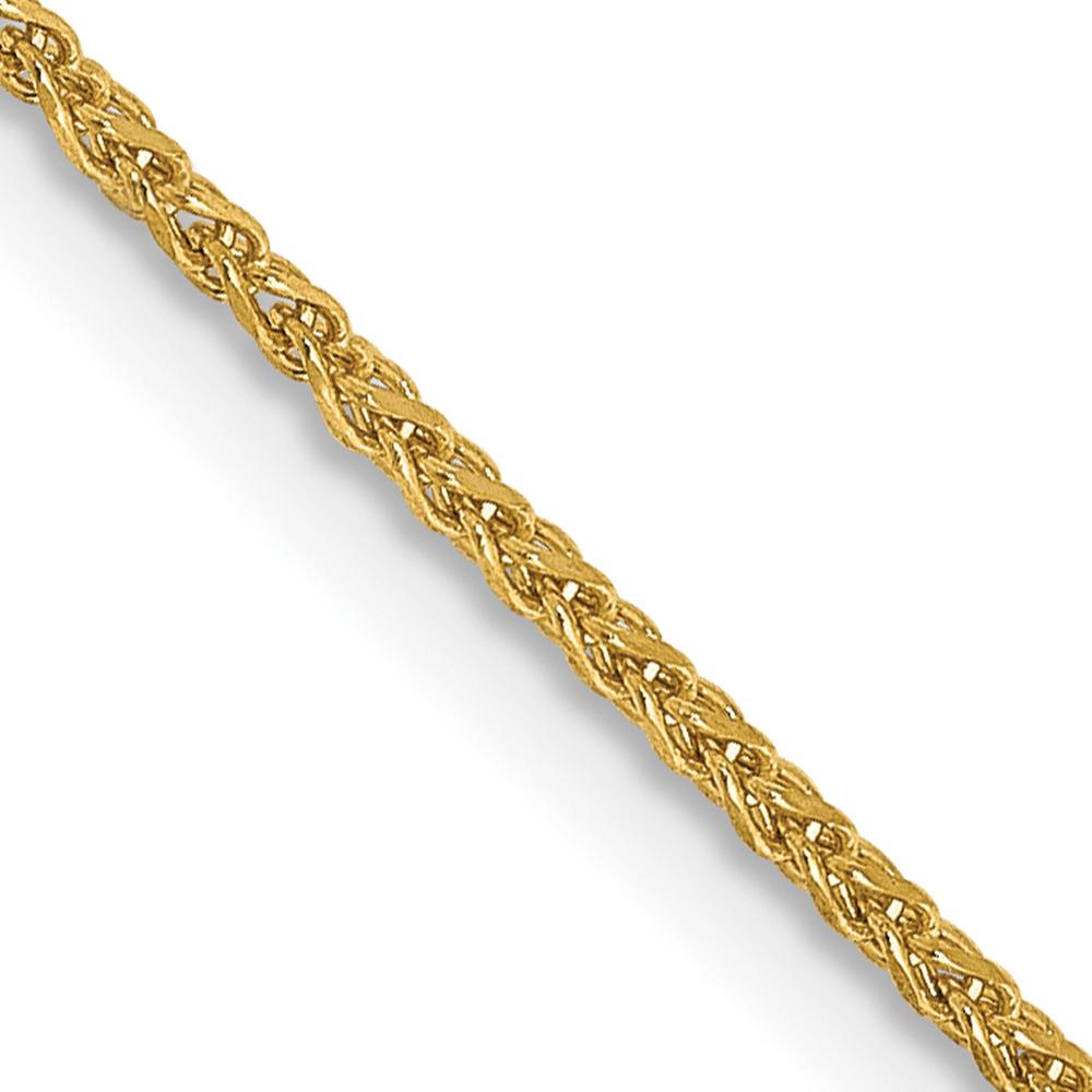 14K Yellow Gold 26" Diamond-Cut Spiga Chain Necklace - 1.25mm Width by Oro Pregiato