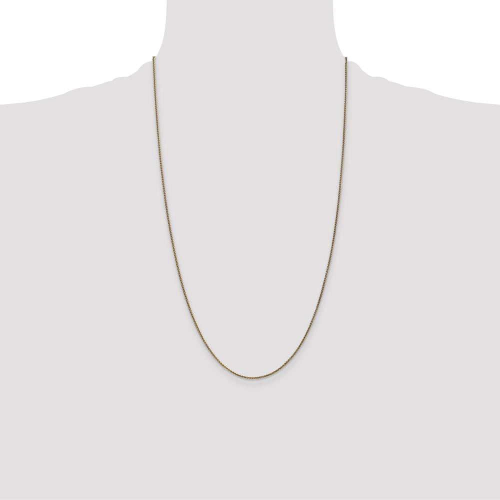 14K Yellow Gold 26" Diamond-Cut Spiga Chain Necklace - 1.25mm Width by Oro Pregiato