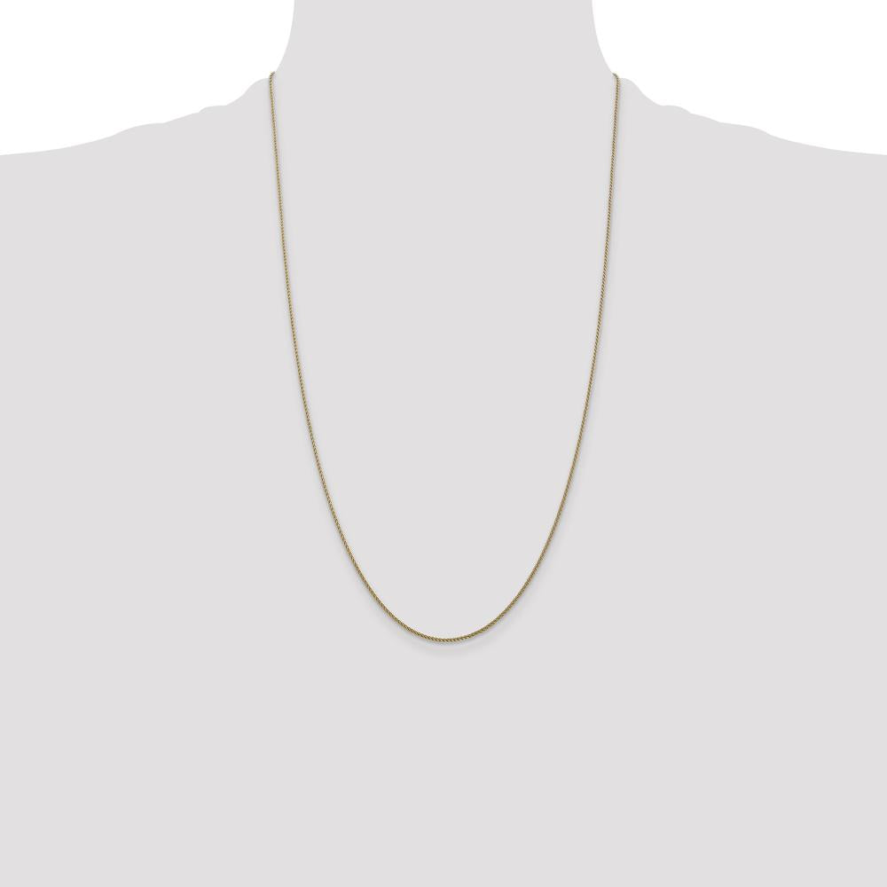 14K Yellow Gold 26" Diamond-Cut Spiga Chain with Lobster Clasp - 1.05mm Width by Oro Pregiato