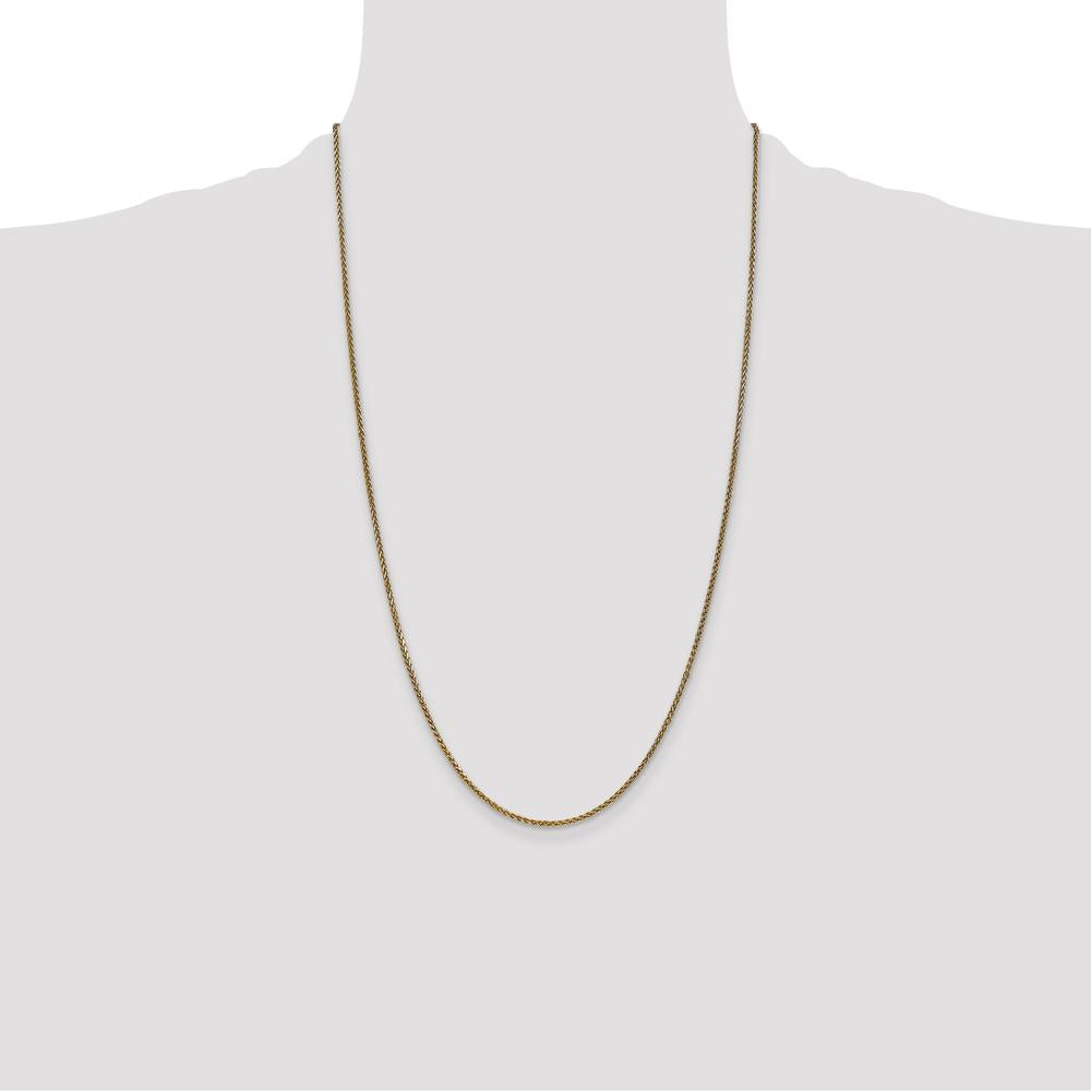 14K Yellow Gold 26" Diamond-Cut Spiga Chain with Lobster Clasp by Oro Pregiato