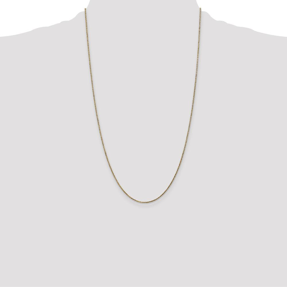 14K Yellow Gold 26" Diamond-Cut Spiga Chain with Spring Ring Clasp by Oro Pregiato