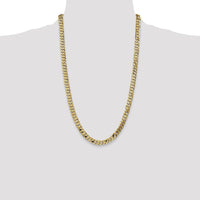 14K Yellow Gold 26" Flat Beveled Curb Chain - 7.25mm Width by Oro Pregiato