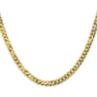 14K Yellow Gold 26" Flat Beveled Curb Chain with Lobster Clasp - 4.75mm Width by Oro Pregiato
