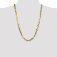 14K Yellow Gold 26" Flat Beveled Curb Chain with Lobster Clasp - 8mm Width by Oro Pregiato