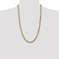 14K Yellow Gold 26" Flat Beveled Curb Chain with Lobster Clasp by Oro Pregiato
