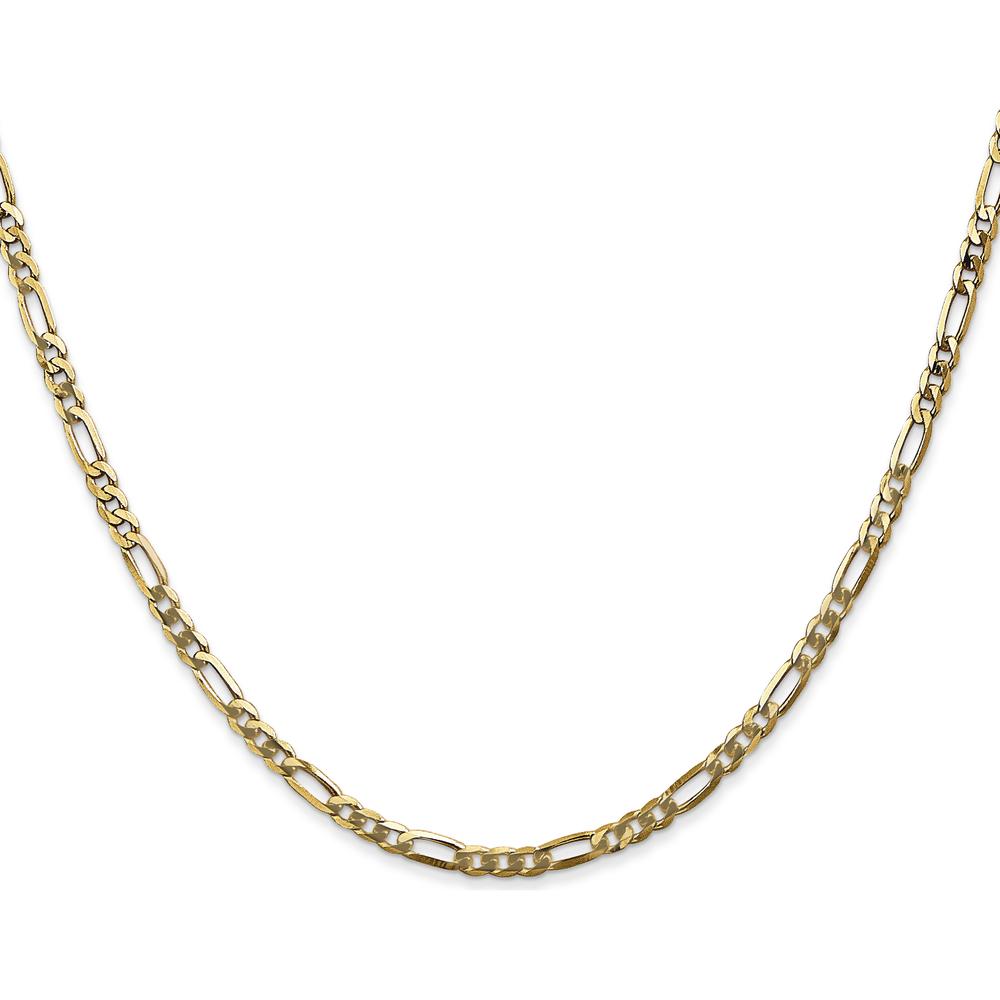 14K Yellow Gold 26" Flat Figaro Chain Necklace - 2.75mm Width by Oro Pregiato