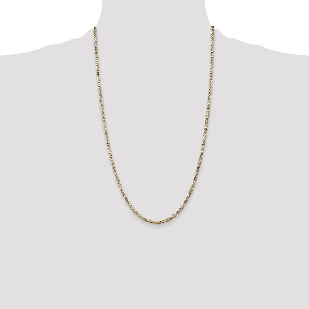 14K Yellow Gold 26" Flat Figaro Chain Necklace - 2.75mm Width by Oro Pregiato