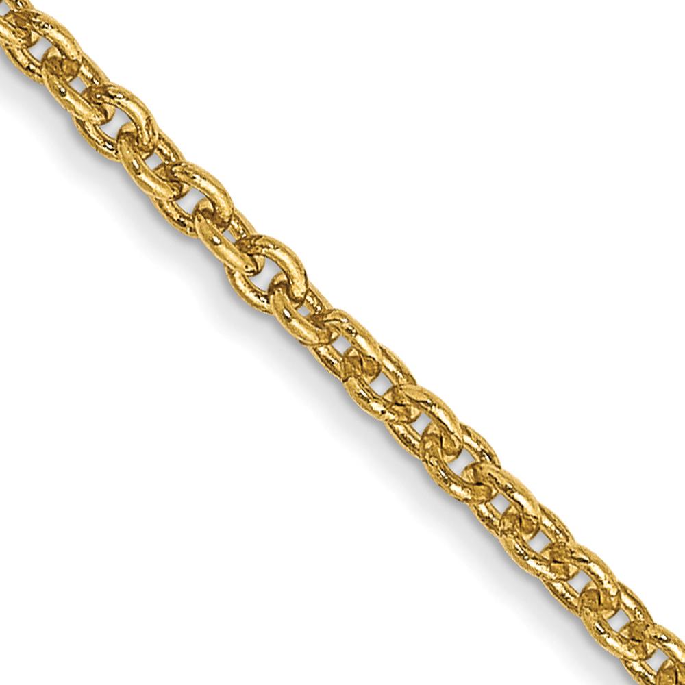 14K Yellow Gold 26" Forzantine Cable Chain with Lobster Clasp - 1.4mm Width by Oro Pregiato