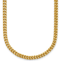 14K Yellow Gold 26" Franco Chain Necklace - 2.5mm Width, Lobster Clasp by Oro Pregiato