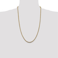 14K Yellow Gold 26" Franco Chain Necklace - 2.5mm Width, Lobster Clasp by Oro Pregiato
