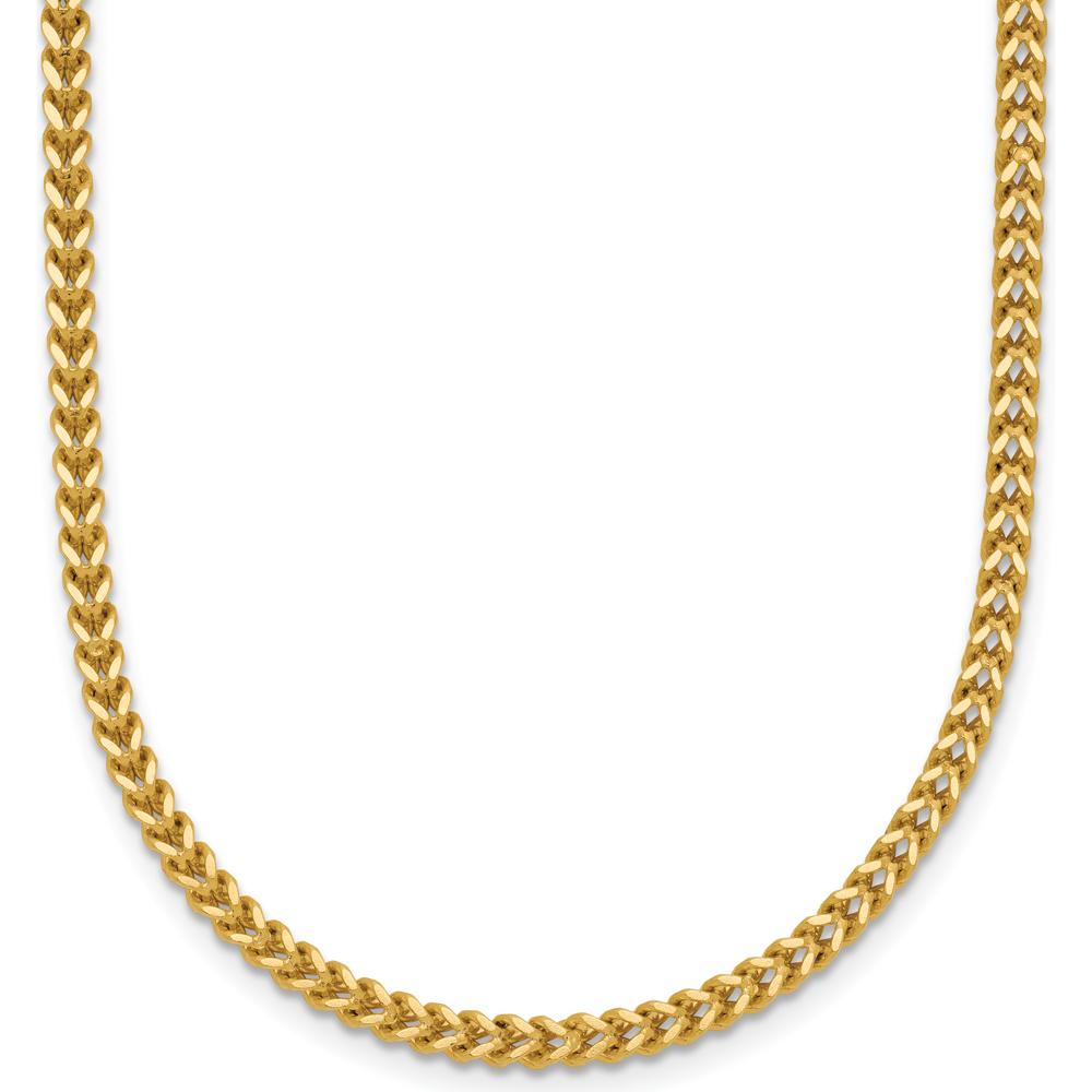 14K Yellow Gold 26" Franco Chain Necklace - 2mm Width with Lobster Clasp by Oro Pregiato