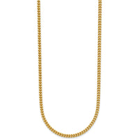 14K Yellow Gold 26" Franco Chain Necklace - 2mm Width with Lobster Clasp by Oro Pregiato