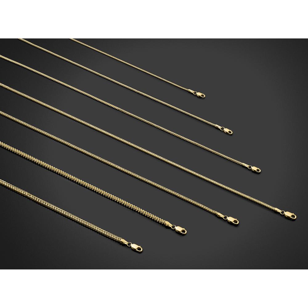 14K Yellow Gold 26" Franco Chain Necklace - 2mm Width with Lobster Clasp by Oro Pregiato