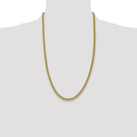 14K Yellow Gold 26" Franco Chain Necklace with Fancy Lobster Clasp - 4.5mm Width by Oro Pregiato
