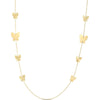 14K Yellow Gold 26" Graduating Butterfly Station Necklace with Diamond-Cut and Textured Finish by Orozza Fine Jewelry