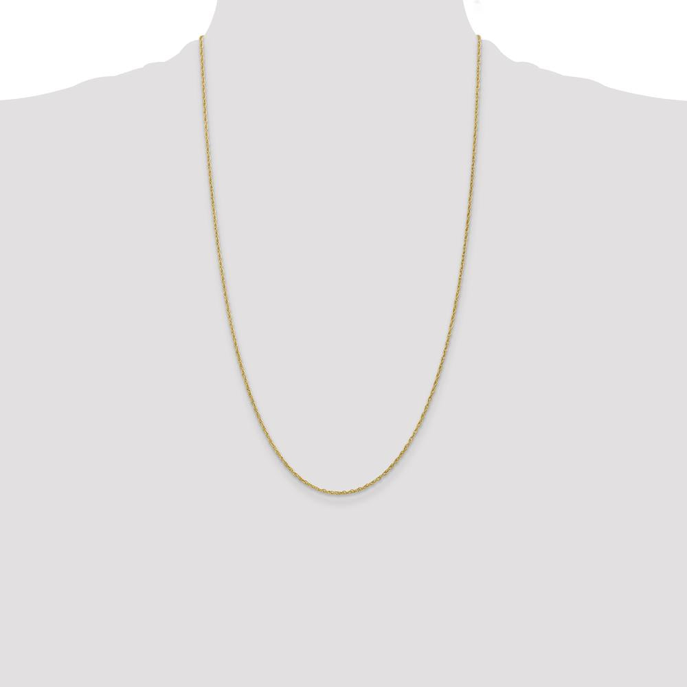 14K Yellow Gold 26" Heavy Baby Rope Chain with Lobster Clasp - 1.3mm Width by Oro Pregiato