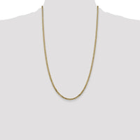 14K Yellow Gold 26-Inch 2.9mm Flat Beveled Curb Chain with Lobster Clasp by Oro Pregiato