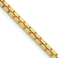 14K Yellow Gold 26-Inch Box Chain Necklace with Lobster Clasp - 2.5mm Width by Oro Pregiato
