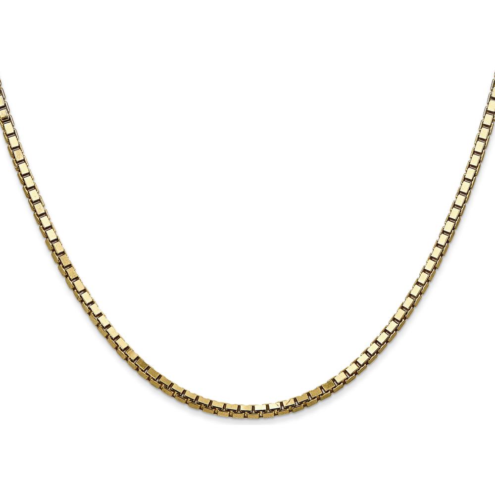 14K Yellow Gold 26-Inch Box Chain Necklace with Lobster Clasp - 2.5mm Width by Oro Pregiato