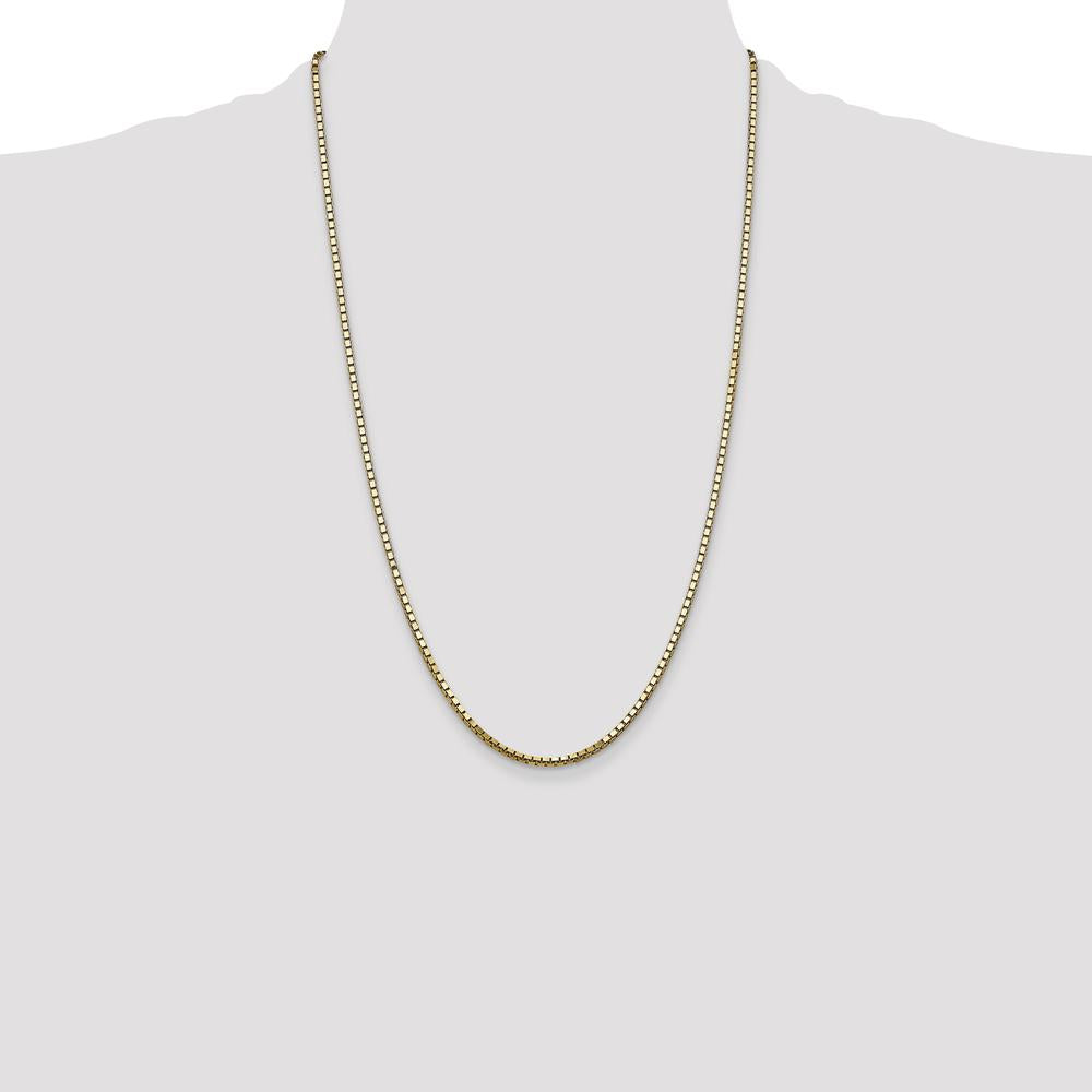 14K Yellow Gold 26-Inch Box Chain Necklace with Lobster Clasp - 2.5mm Width by Oro Pregiato