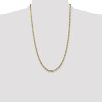 14K Yellow Gold 26-Inch Concave Anchor Chain Necklace - 3.75mm Width by Oro Pregiato