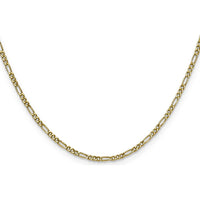 14K Yellow Gold 26-inch Figaro Chain Necklace - Polished Semi-Solid Design by Oro Pregiato
