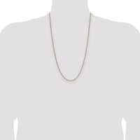 14K Yellow Gold 26-inch Figaro Chain Necklace - Polished Semi-Solid Design by Oro Pregiato