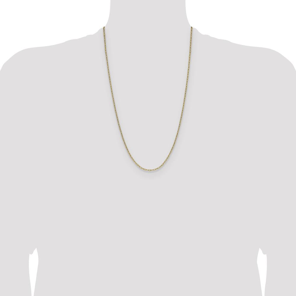 14K Yellow Gold 26-Inch Paperclip Chain with Beveled Links - 2.2mm Width by Oro Pregiato