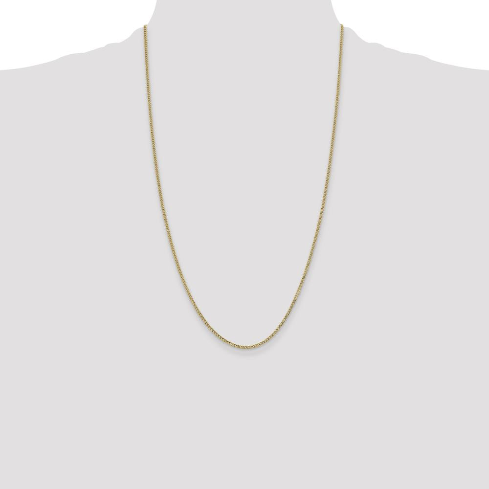 14K Yellow Gold 26-Inch Semi-Solid Curb Chain - 1.85mm Width by Oro Pregiato